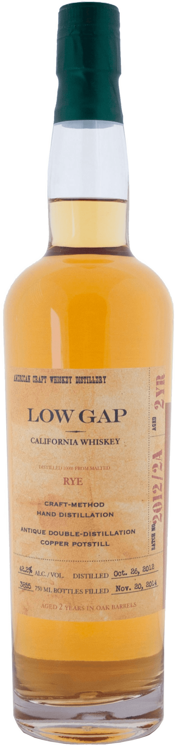 Low Gap 2 Year Rye California Whiskey